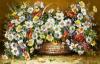 تابلو فرش طرح سبد گل بابونه کد 5015