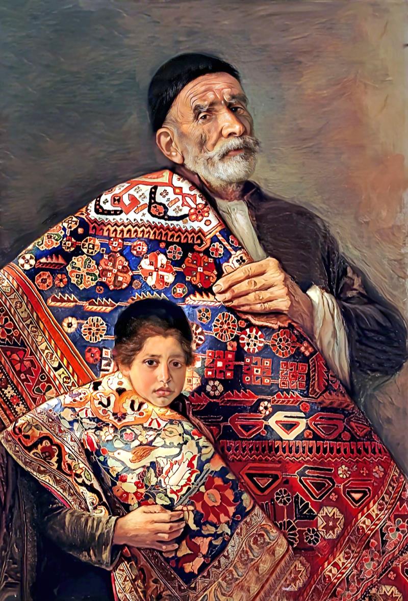 تابلوفرش طرح نقاشی ایرانی کد 3534